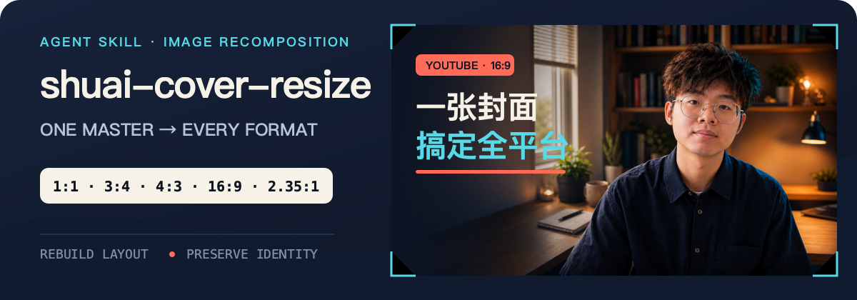 多平台封面重构：同一母版，分别重构不同画幅
